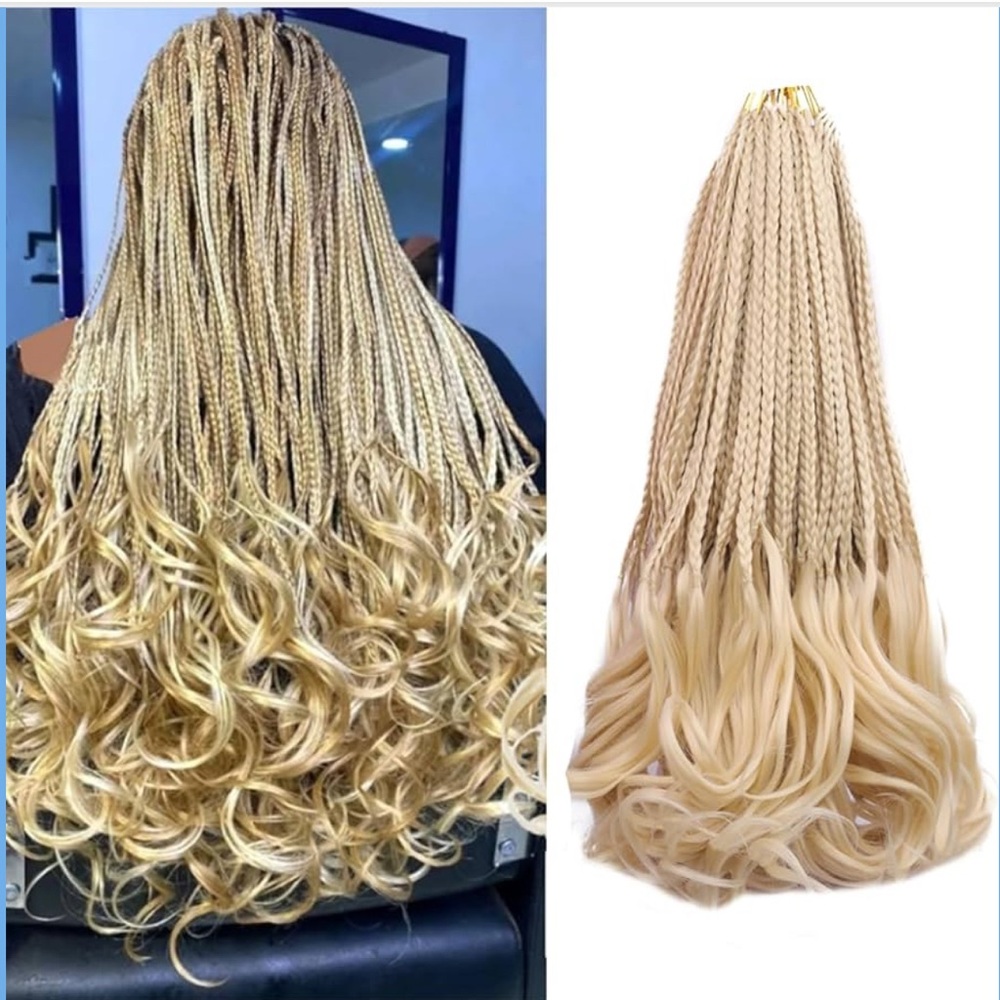 French Curl Goddess Crochet Box Pre Looped Braids / Extensions / Curly Ends #613